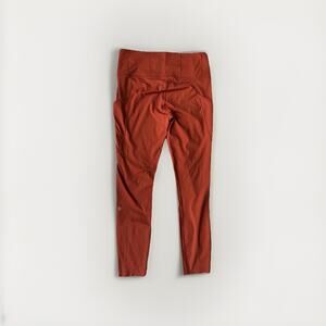 Lululemon Crop II 19” Leggings Nulux Red Orange Size 8 Pockets Running Yoga